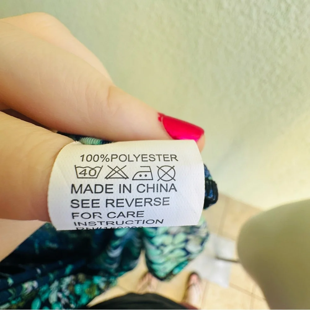 NWT 7 Islands 3X whimsical mermaid blue green floral maxi dress boho plus size - Picture 11 of 12